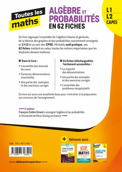 Toutes les maths – Algèbres et Probabilités en 62 fiches