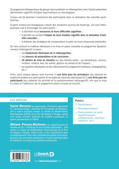 Manuel de remédiation cognitive de la métacognition de l'adulte