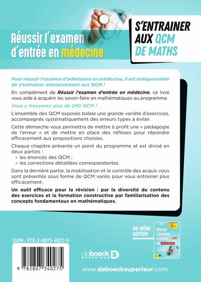 Réussir l'examen d'entrée en médecine - S’entrainer avec des QCM de maths pour le jour J