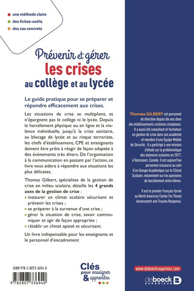 Prévenir et gérer les crises au collège et au lycée
