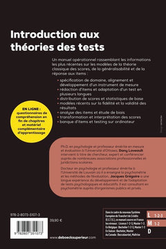 Introduction aux théories des tests en psychologie et en sciences de l'éducation