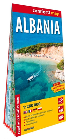 Albanie 1/280.000 (carte grand format laminée). Albania