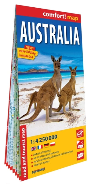 Australie 1/4.250.000 (carte grand format laminée). Australia