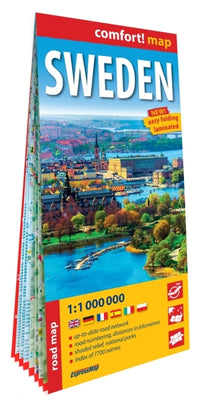 Suède 1/1.000.000 (carte grand format laminée). Sweden