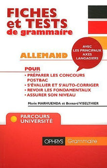 Fiches et tests de grammaire allemand