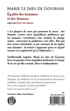 Égalité des hommes et des femmes suivi de Grief des dames