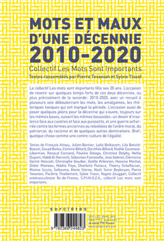 Mots et Maux d'une décennie 2010-2020