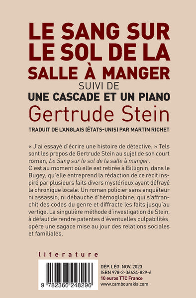 Le sang sur le sol de la salle à manger