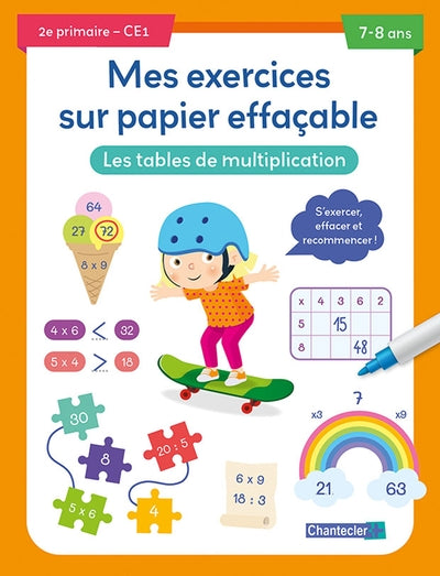 Mes exercices sur papier effaçable - Les tables de multiplication