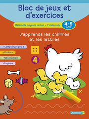 Bloc de jeux et d'exercices - J'apprends les chiffres (4-5)