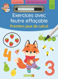 Exercices avec feutre effaçable - premiers jeux de calcul (4-5 a.)