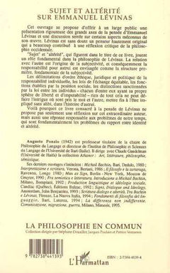 Sujet et altérité sur Emmanuel Levinas