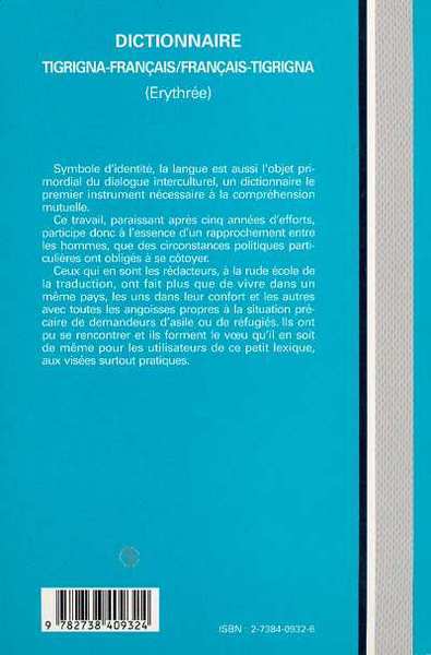 Dictionnaire Tigrinia-Français/Français-Tigrinia