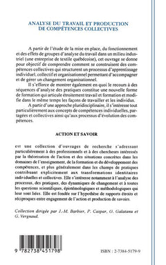 Analyse du travail et production de compétences collectives