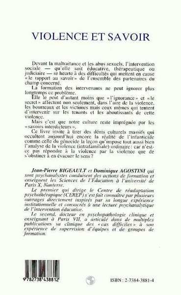 Violence et savoir: L'intervention éducative et les "savoirs interdicteurs"