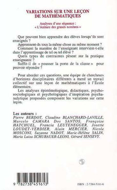 Variations sur une leçon de mathématiques