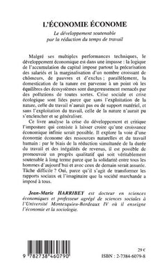 L'économie économe: Le développement soutenable par la réduction du temps de travail