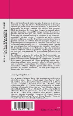 Le protocole ou la mise en forme de l'ordre politique