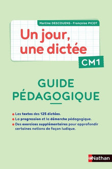 Un jour, une dictée - Guide pédagogique + 1 cahier corrigé CM1