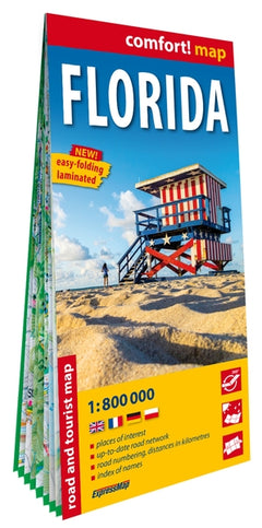Floride 1/800.000 (carte grand format laminée). Florida
