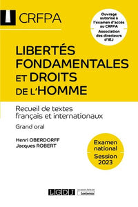 Libertés fondamentales et droits de l'homme - CRFPA - Examen national Session 2023