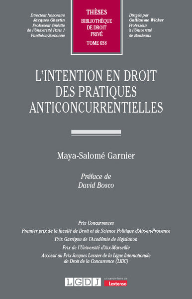 L'intention en droit des pratiques anticoncurrentielles