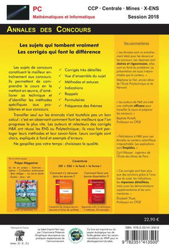 Annales corrigées concours 2018 PC mathématiques informatique