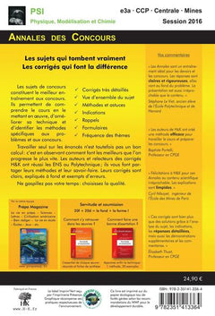 Annales des concours 2016 PSI physique modélisation et chimie