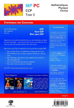 Intégrale CCP MP PC T3 mathématiques plysique chimie (L)