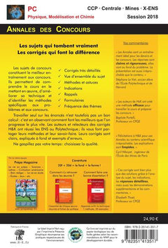 Annales corrigées concours 2018 PC physique modélisation chimie