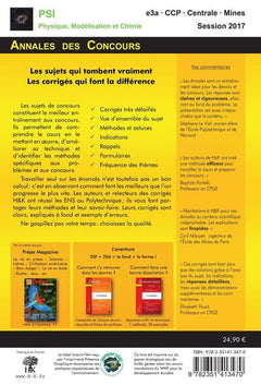 Annales des concours 2017 PSI physique modélisation et chimie
