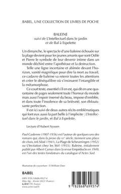 Baleine, suivi de: L'intellectuel dans le jardin et de bal à espelette