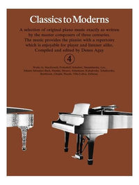 Classics to Moderns 4 - Piano