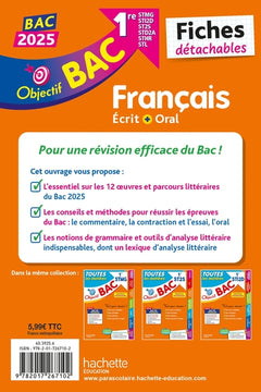 Objectif BAC 2025 Fiches détachables Français 1res STMG - STI2D - ST2S - STL - STD2A - STHR