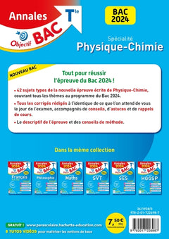 Annales Objectif BAC 2024 - Spécialité Physique-Chimie