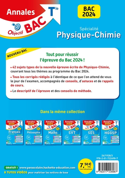 Annales Objectif BAC 2024 - Spécialité Physique-Chimie
