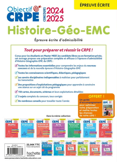 Objectif CRPE 2025 - Histoire-Géographie-EMC - épreuve écrite d'admissibilité