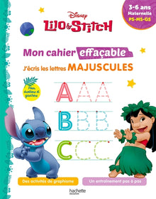 Disney - Lilo Stitch - Mon cahier effaçable - J'écris les lettres majuscules