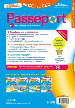 Passeport - Du CE1 au CE2 7/8 ans - Cahier de vacances 2024