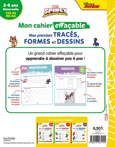 Disney - Spidey et ses amis extraordinaires - Mon cahier effaçable - Mes premiers tracés