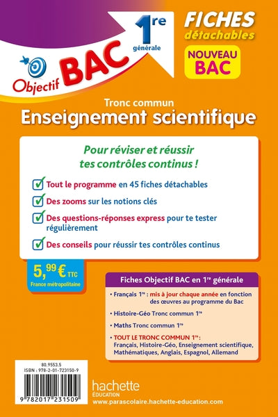 Objectif BAC Fiches Enseignement scientifique 1re générale