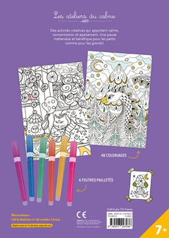 Coloriages École de magie - pochette 6 feutres pailletés