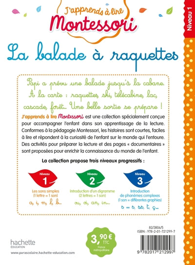 La balade à raquettes, niveau 1 - J'apprends à lire Montessori