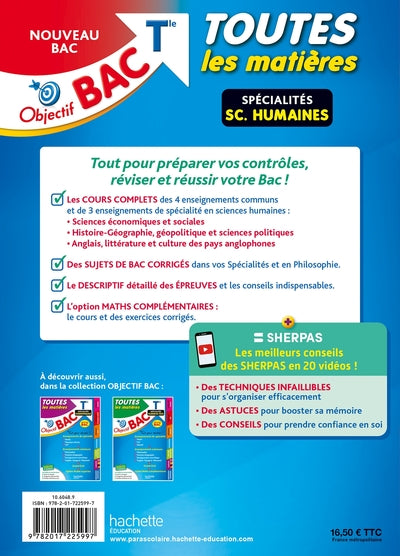 Objectif Bac 2024 - Term Spécialités sciences humaines Toutes les matières