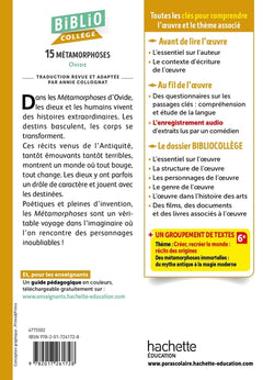 BiblioCollège 15 Métamorphoses, Ovide, adapté par Annie Collognat