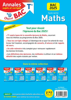 Annales Objectif BAC 2025 - Spécialité Maths Tle