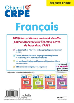 Objectif CRPE 2025 - Français - 100 fiches efficaces pour bien réviser - épreuve écrite d'admissibilité