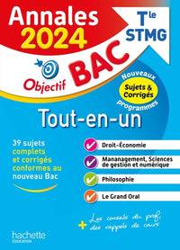 Annales Objectif Bac 2024 - Bac Terminale STMG Tout-en-un