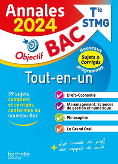 Annales Objectif Bac 2024 - Bac Terminale STMG Tout-en-un
