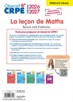 Objectif CRPE 2026-2027 - Maths - La leçon -  épreuve orale d'admission